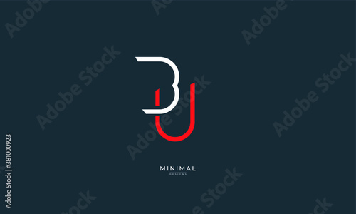 Alphabet letter icon logo BU