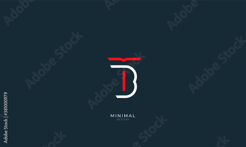 Alphabet letter icon logo TB or BT