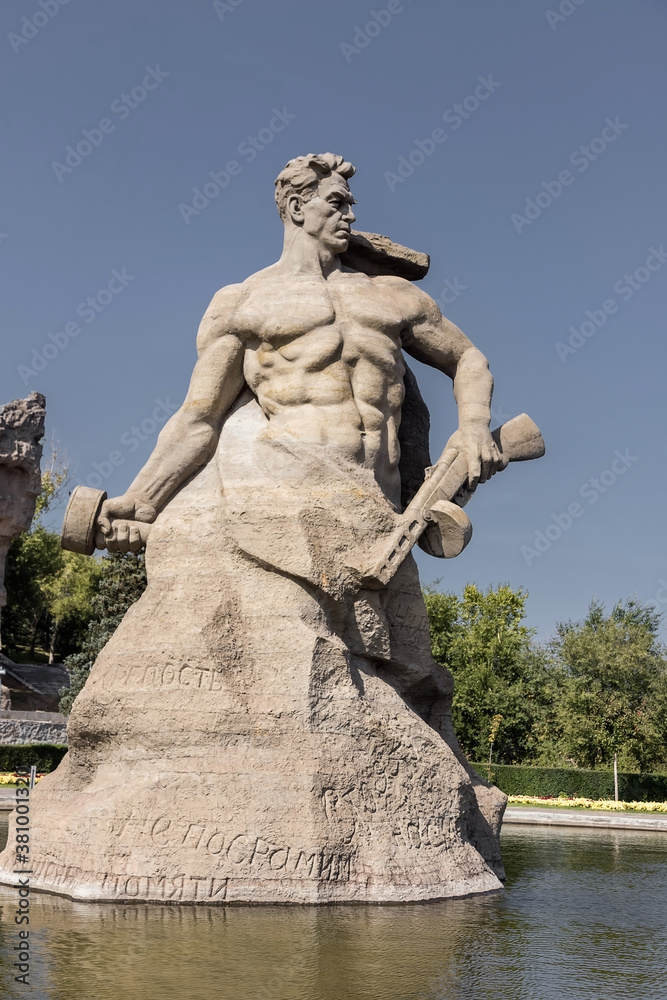 Volgograd, Russia, September 22, 2020. Mamaev Kurgan. Motherland Monument. Historical monument.