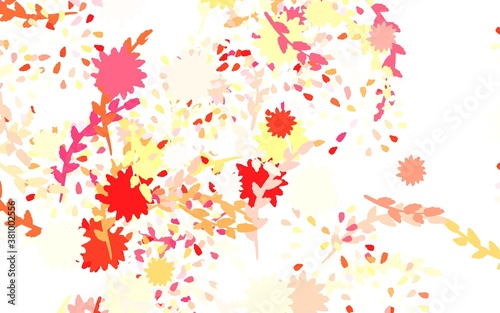 Light Red, Yellow vector elegant background with flowers