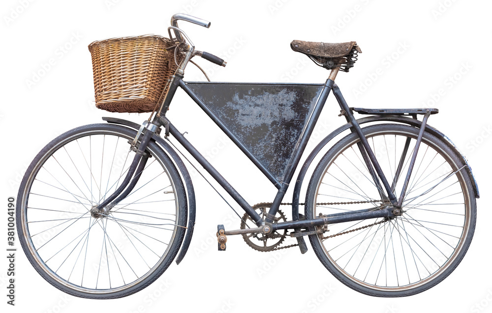 Isolated Vintage Delivery Bike