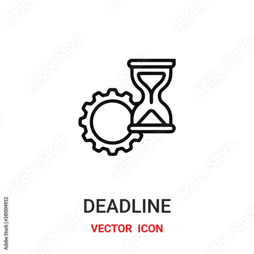 deadline icon vector symbol. deadline symbol icon vector for your design. Modern outline icon for your website and mobile app design.