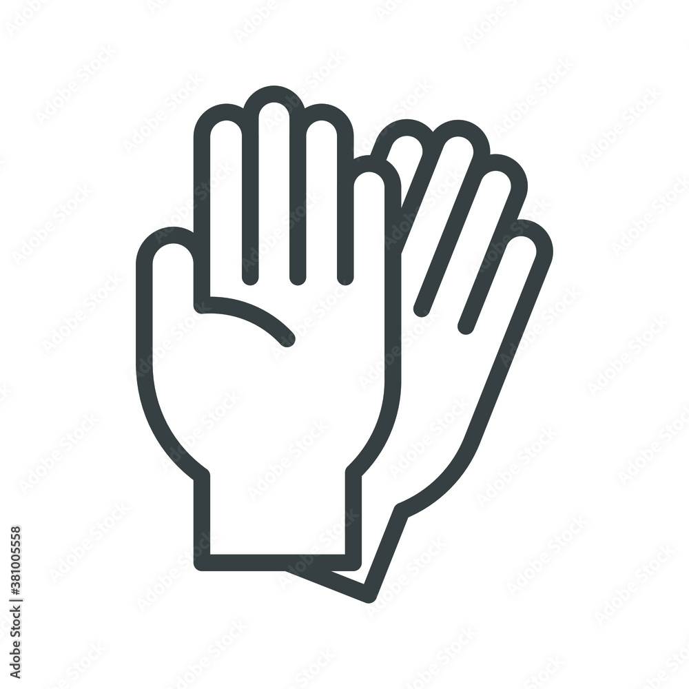Hand Gloves Medical Coronavirus Protection Linear Line Icon Editable stroke Hand Gloves Medical Coronavirus Protection Linear Line Icon Editable stroke