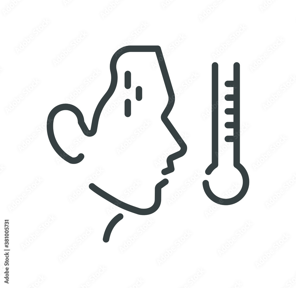 Temperature Fever Thermometer Measure Linear Line Icon Editable stroke Temperature Fever Thermometer Measure Linear Line Icon Editable stroke