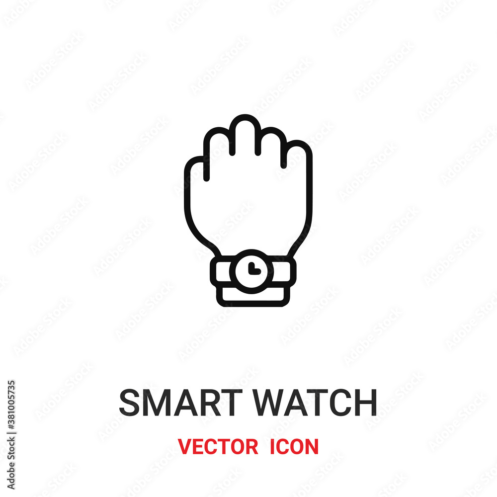 Smart watch vector icon. Modern, simple flat vector illustration for website or mobile app.Watch symbol, logo illustration. Pixel perfect vector graphics	