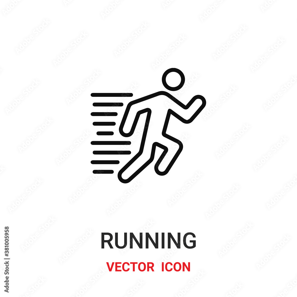 running icon vector symbol. running symbol icon vector for your design. Modern outline icon for your website and mobile app design. running icon vector symbol. running symbol icon vector for your design. Modern outline icon for your website and mobile app design.