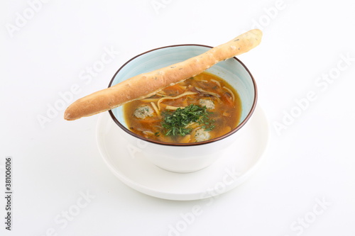 soup with meatballs