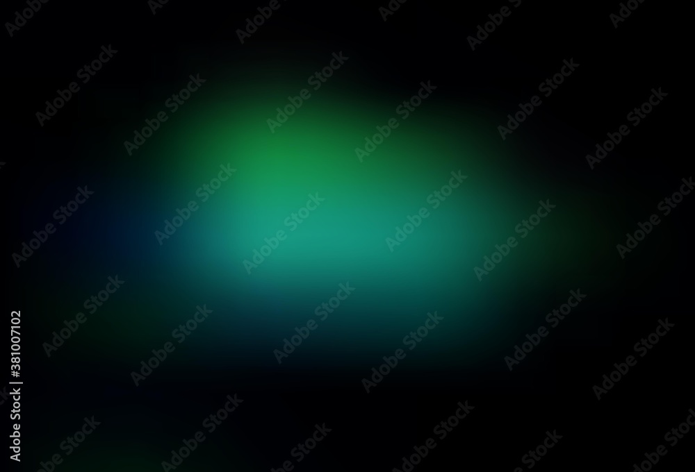 Dark Green vector blurred shine abstract background.