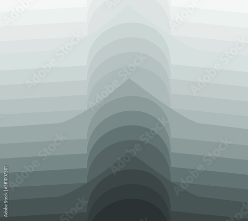 Building in the fog. Vector abstraction.
