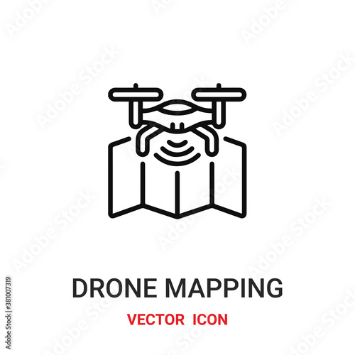 Drone vector icon. Modern, simple flat vector illustration for website or mobile app.Drone mapping symbol, logo illustration. Pixel perfect vector graphics	