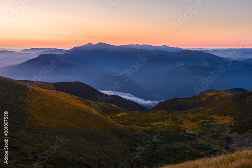 Morning fog in the mountains