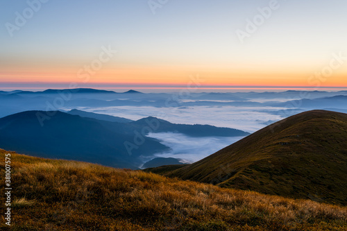 Dawn in the mountains