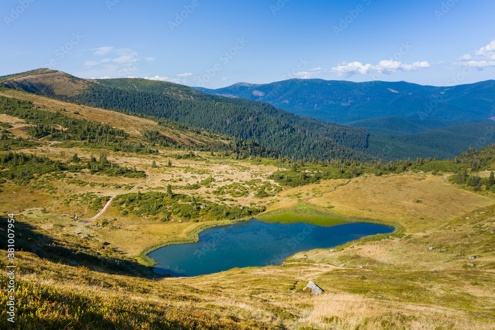 Mountain lake Apshinets, Carpathians, Ukraine