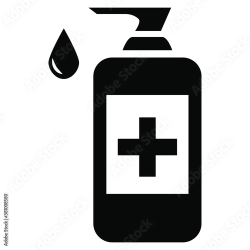 Hand washing procedure icon, disease prevention. Disinfectant, disinfectant and alcohol-based antiseptic are keys to keeping your hands clean. Healthcare. Infographics. Instruction. Vector