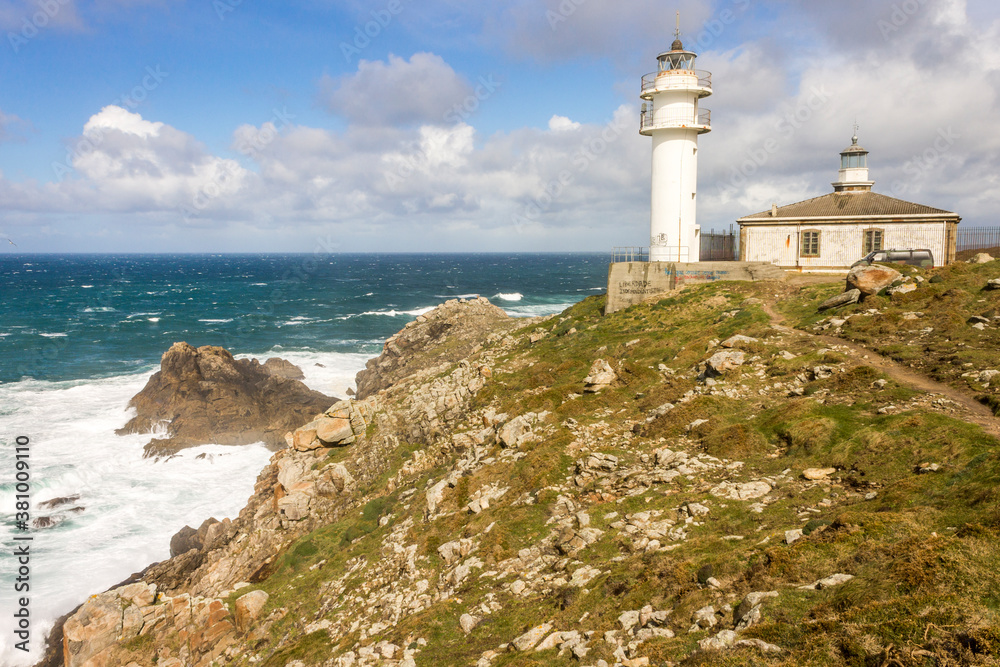 Muxia, Spain, The lighthouse of Cabo Tourinan in Galicia, the most westerly point of Peninsular Spain