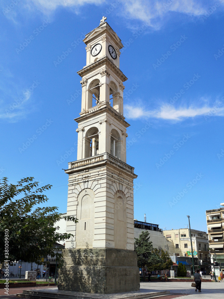 The clock tower of St. Nicholas cathedral, Volos, Greece