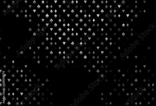 Dark Silver  Gray vector template with poker symbols.