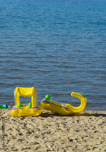 toys on the beach, Dilek Peninsula National Park in Turkey, 