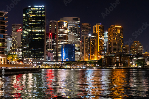 Sidney, Australia - 10 2018: CBD and Circular quay at night © Maurizio