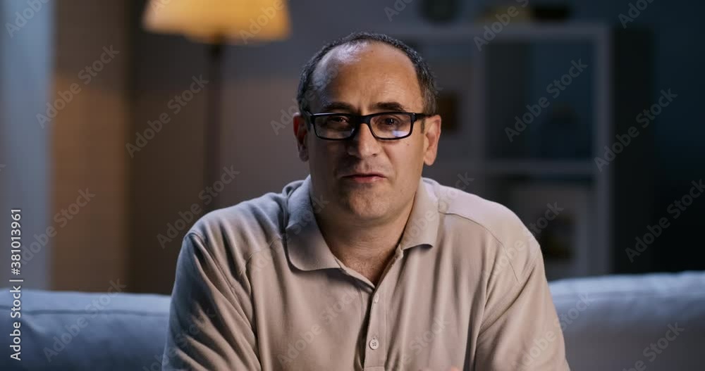 A man in his 40s participating in video conference. Experienced entrepreneur talking to his colleagues, applying for a remote job 4k footage A man in his 40s participating in video conference. Experienced entrepreneur talking to his colleagues, applying for a remote job 4k footage