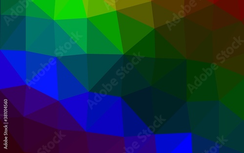 Dark Multicolor, Rainbow vector triangle mosaic texture. An elegant bright illustration with gradient. Polygonal design for your web site.