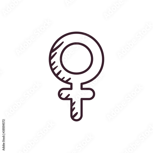 pop art female gender line style icon vector design