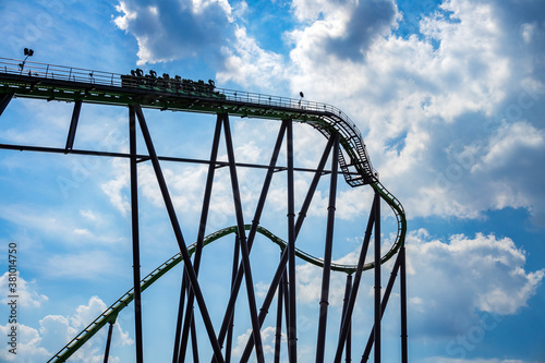 Green Lantern roller coaster located at Six Flags Great Adventure in Jackson Township, New Jersey, USA © panosk18