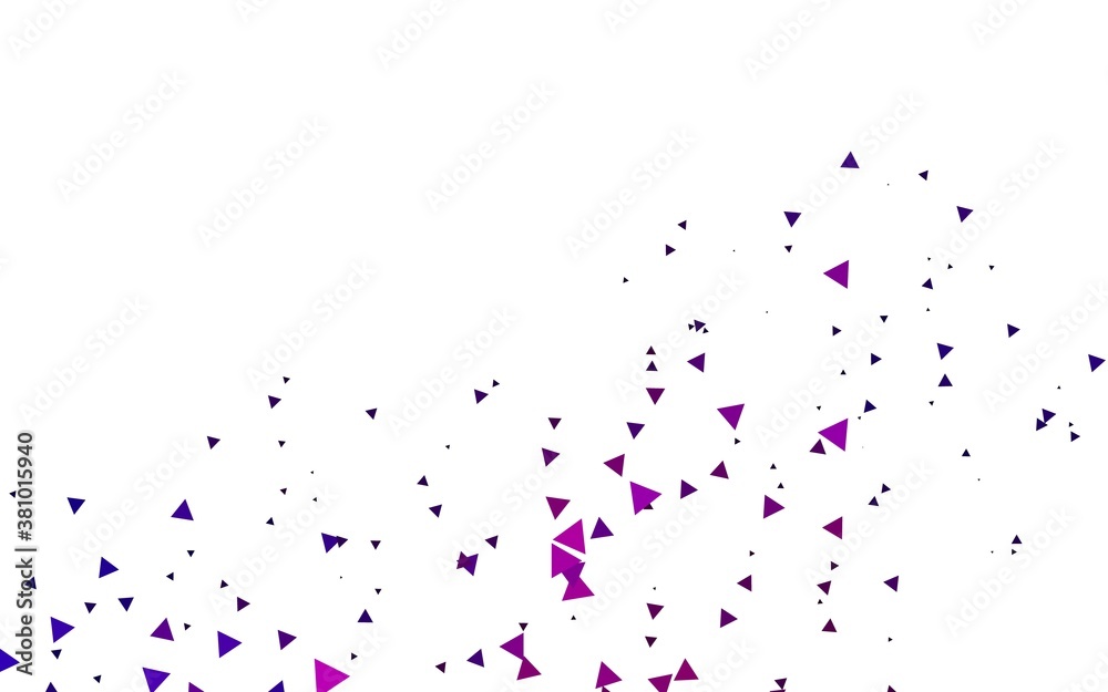 Light Purple vector template with crystals, triangles. Triangles on abstract background with colorful gradient. Best design for your ad, poster, banner.