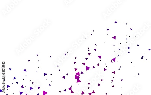 Light Purple vector template with crystals  triangles. Triangles on abstract background with colorful gradient. Best design for your ad  poster  banner.