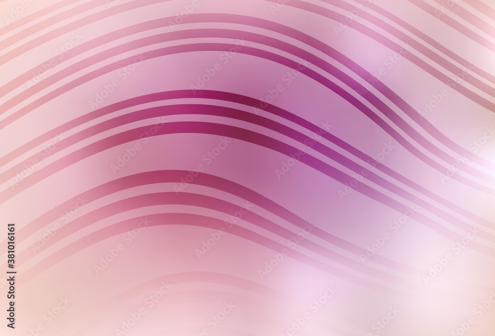 Fototapeta premium Light Pink vector background with curved lines.