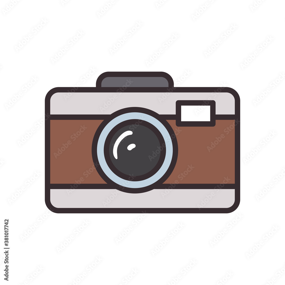 camera device line and fill style icon vector design