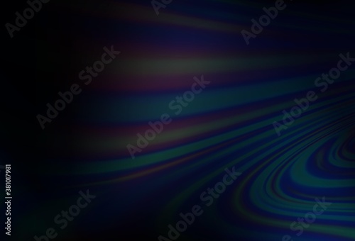 Dark BLUE vector template with bent ribbons.