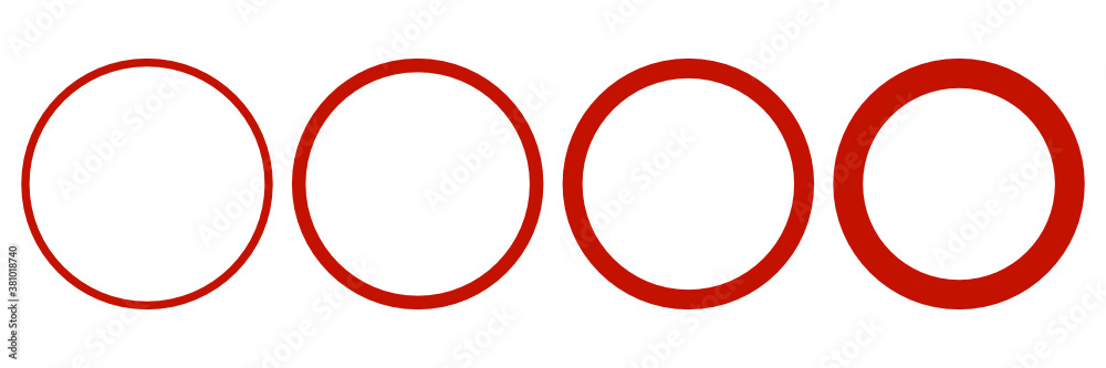 Set of red circle icon Set of red circle icon