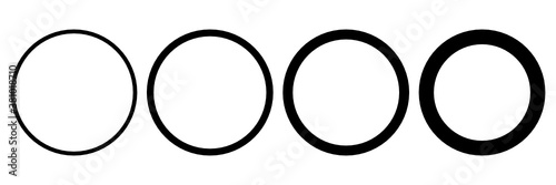 Fototapeta Set of black circle icon. Vector round symbols