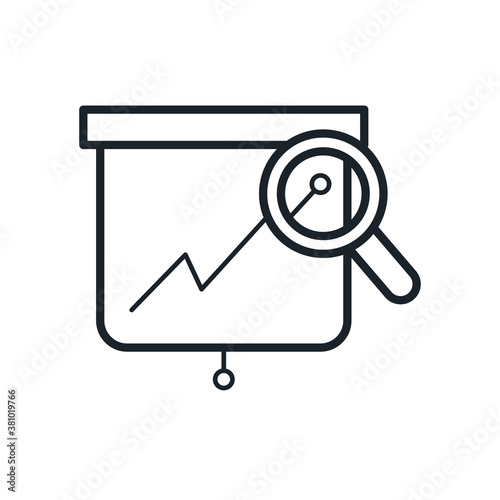 lupe with board line style icon vector design