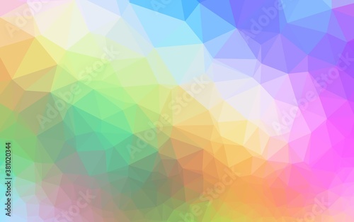 Light Multicolor  Rainbow vector abstract mosaic backdrop. A vague abstract illustration with gradient. Brand new style for your business design.