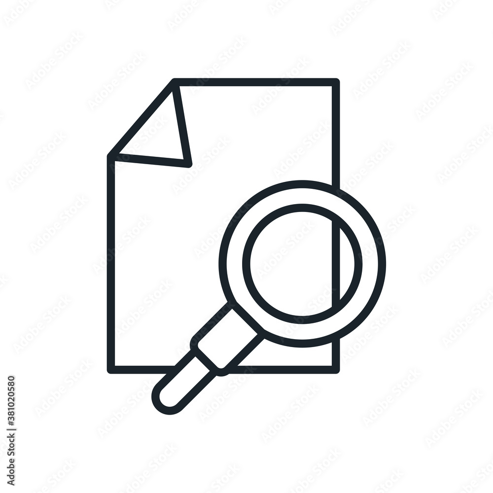 lupe with document line style icon vector design lupe with document line style icon vector design