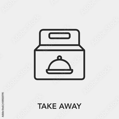 take away icon vector. Linear style sign for mobile concept and web design. take away symbol illustration. Pixel vector graphics - Vector.	