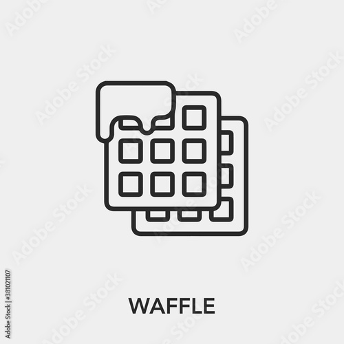 waffle icon vector. Linear style sign for mobile concept and web design. waffle symbol illustration. Pixel vector graphics - Vector.	