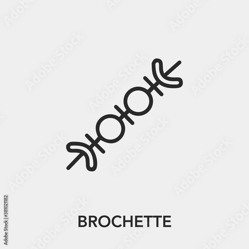 brochette icon vector. Linear style sign for mobile concept and web design. brochette symbol illustration. Pixel vector graphics - Vector.	