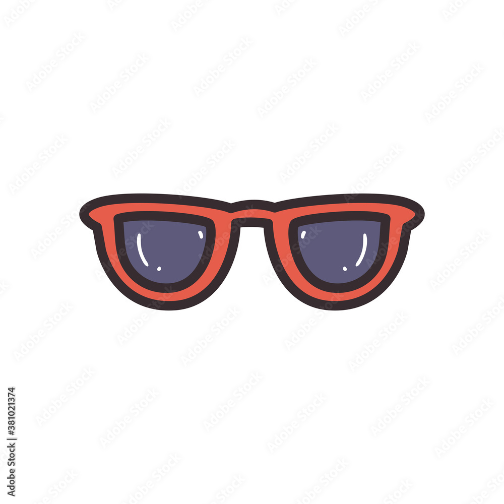summer glasses line and fill style icon vector design summer glasses line and fill style icon vector design