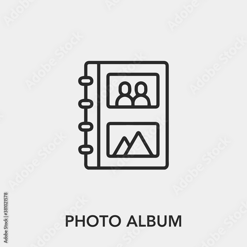 photo album icon vector. Linear style sign for mobile concept and web design. photo album symbol illustration. Pixel vector graphics - Vector. 