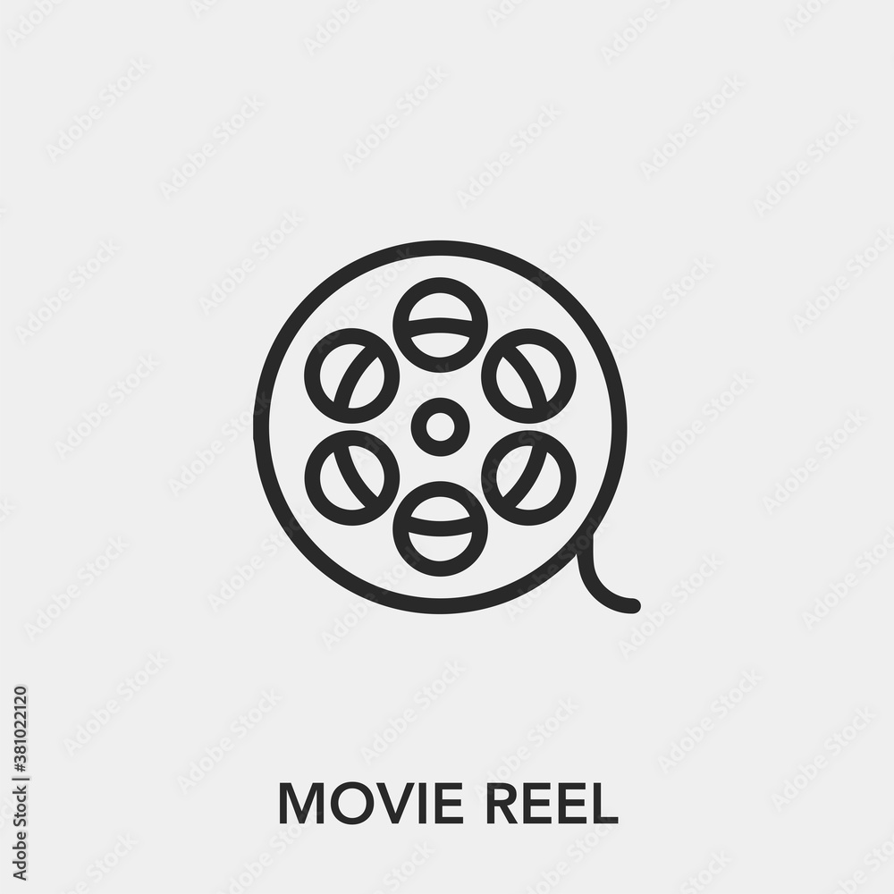 movie reel icon vector. Linear style sign for mobile concept and web design. film reel symbol illustration. Pixel vector graphics - Vector.	