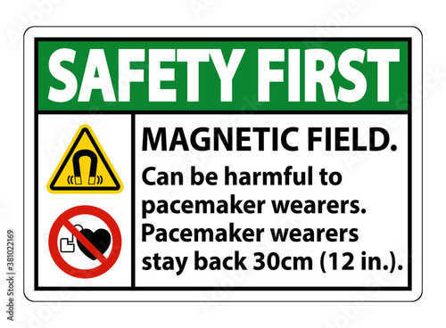 Safety First Magnetic field can be harmful to pacemaker wearers.pacemaker wearers.stay back 30cm