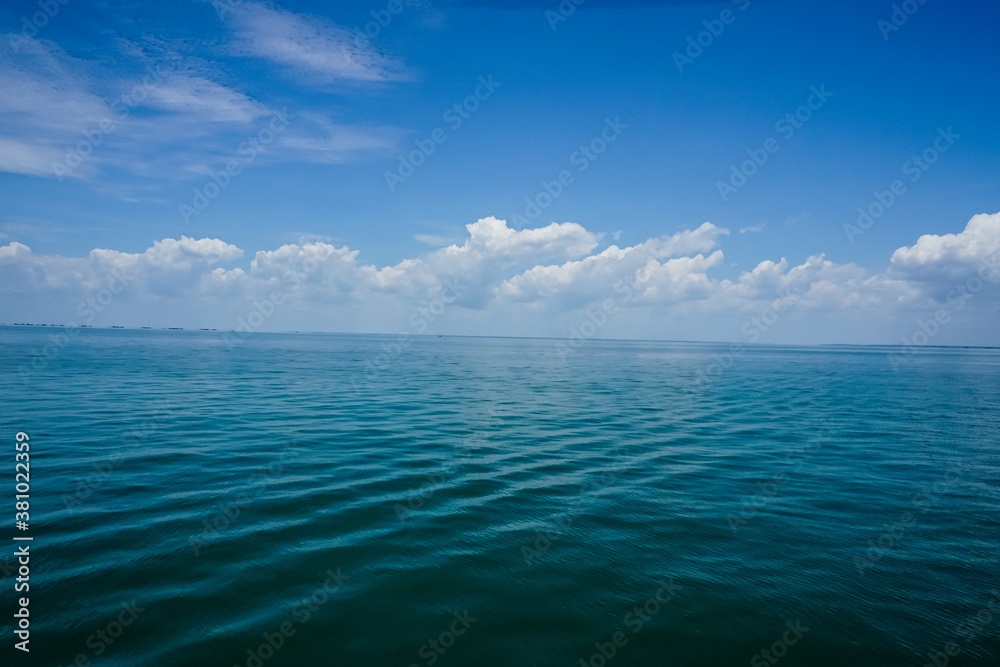 Beautiful clear blue sky and white clouds