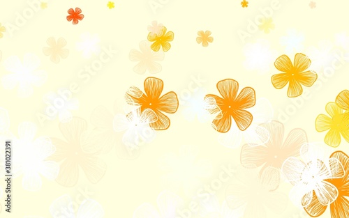 Light Green  Red vector natural pattern with flowers.