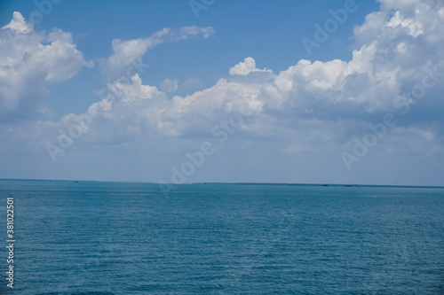 Beautiful clear blue sky and white clouds