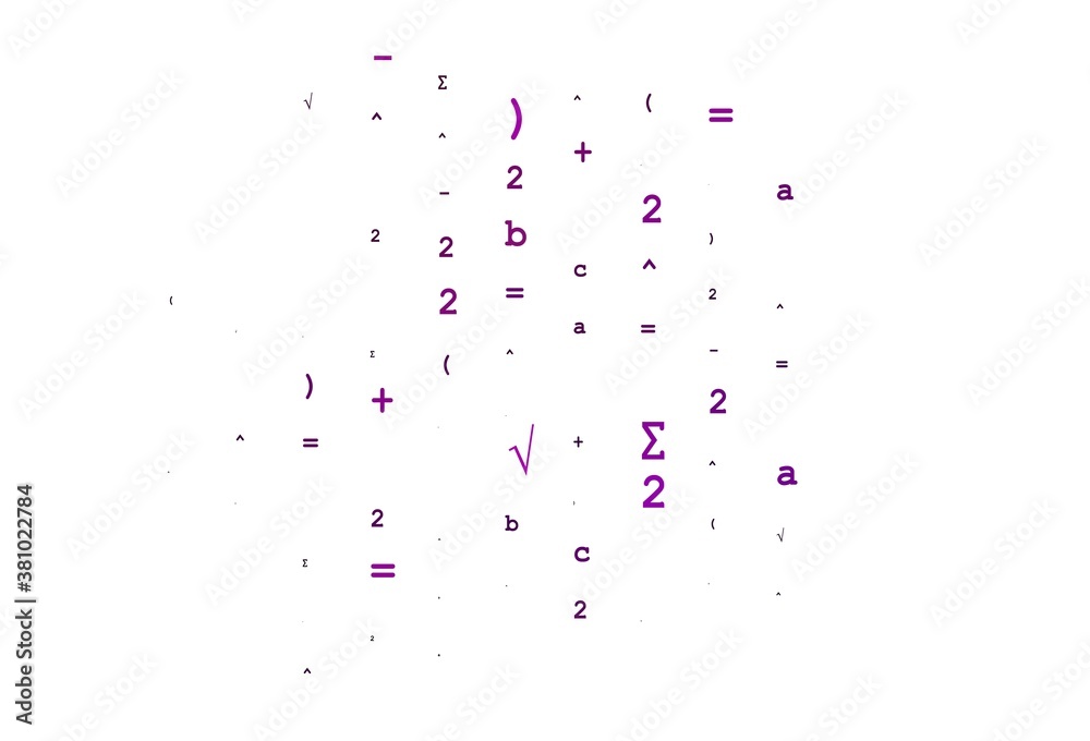 Light Purple vector pattern with arithmetic signs.