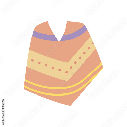 mexican poncho free form style icon vector design