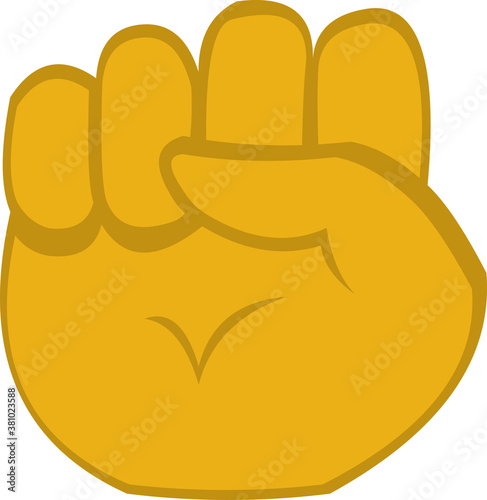 Vector emoticon illustration of a closed hand